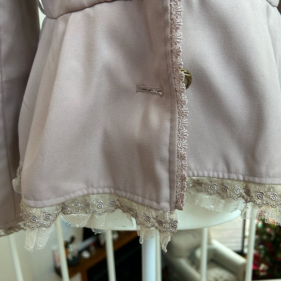 Axes femme Kawaii Lolita Lace Flower Jacket suit Short NWOT with Belt coat Japan - Picture 6 of 9